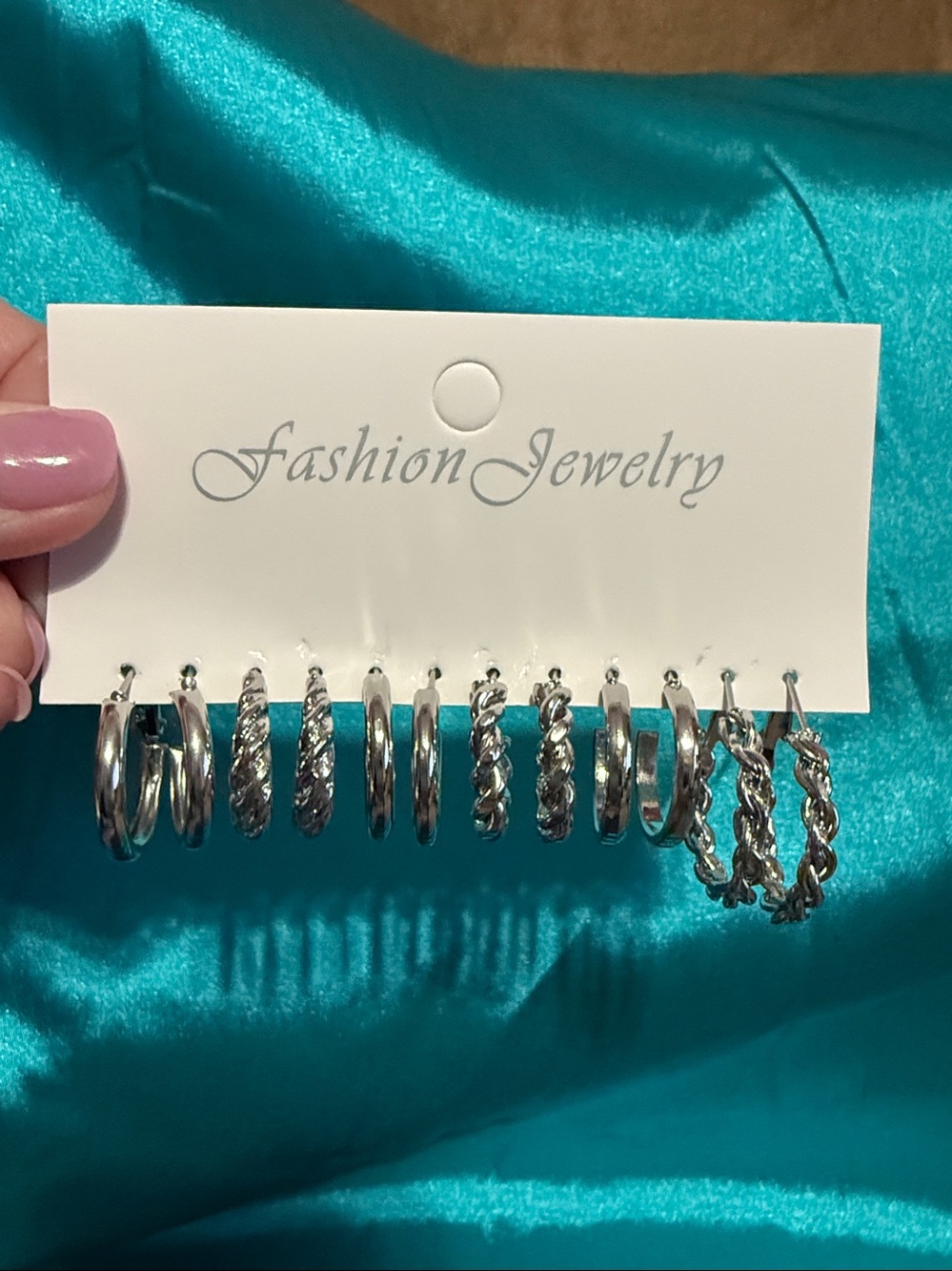 Fashion Jewelry Silver Tone 6 Earring Set Lot U